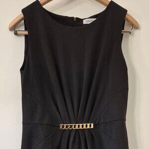 Calvin Klein Sheath Dress 6 Starburst Corpcore Classic Minimalist Quiet Luxury